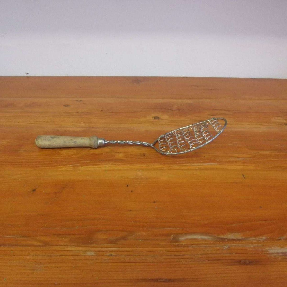 Vintage Twisted Wire Whisk Slotted Spoon Masher Beater Strainer