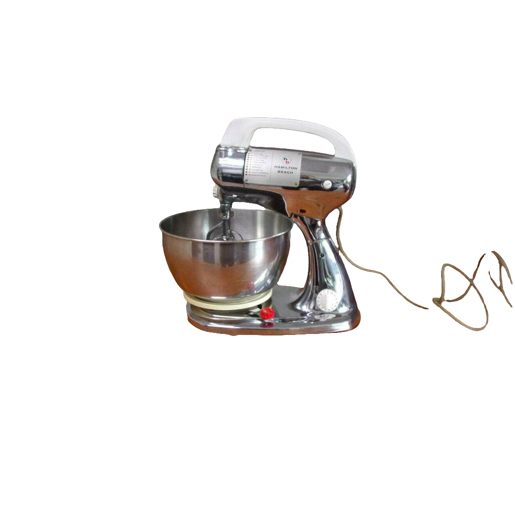 Vintage Hamilton Beach Chrome Stand Mixer with Metal Bowl