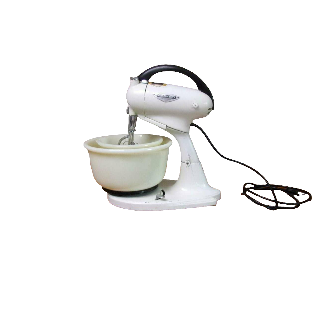 Vintage Hamilton Beach Stand Mixer with Custard Glass Bowls WM 379769 D  Model G