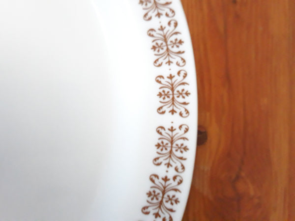 Vintage Anchor Hocking Anchorware Copper Filigree Oval Platter Plates