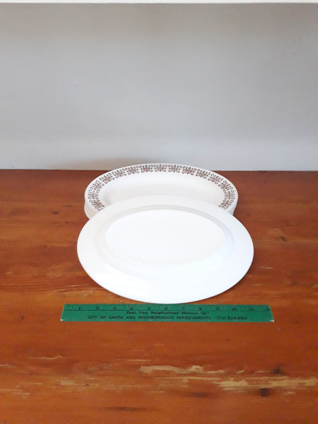 Vintage Anchor Hocking Anchorware Copper Filigree Oval Platter Plates