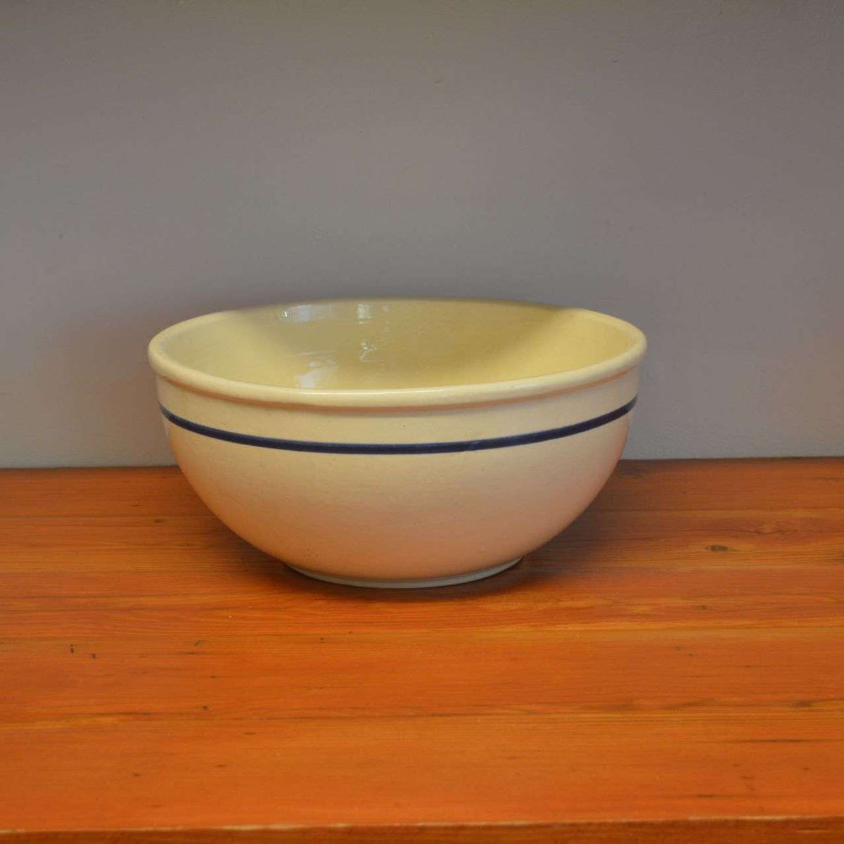 Vintage Blue Striped Stoneware Mixing Bowls - Casa di LaValle