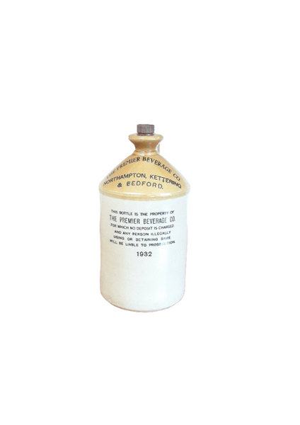Vintage Stoneware Advertising Jug The Premier Beverage Co