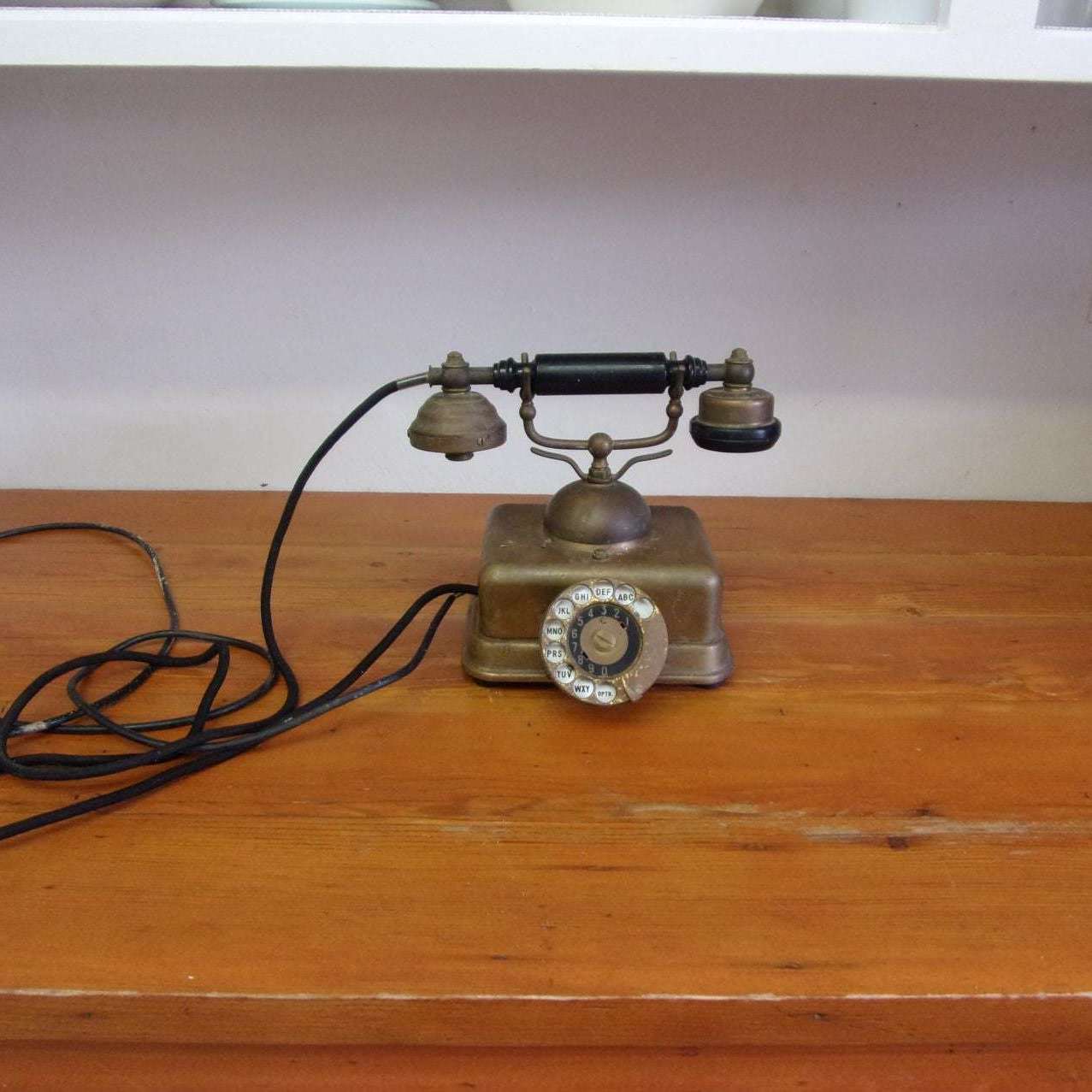 Antique Brass Rotary Phone Vintage rotary dial telephone EW – Ma 