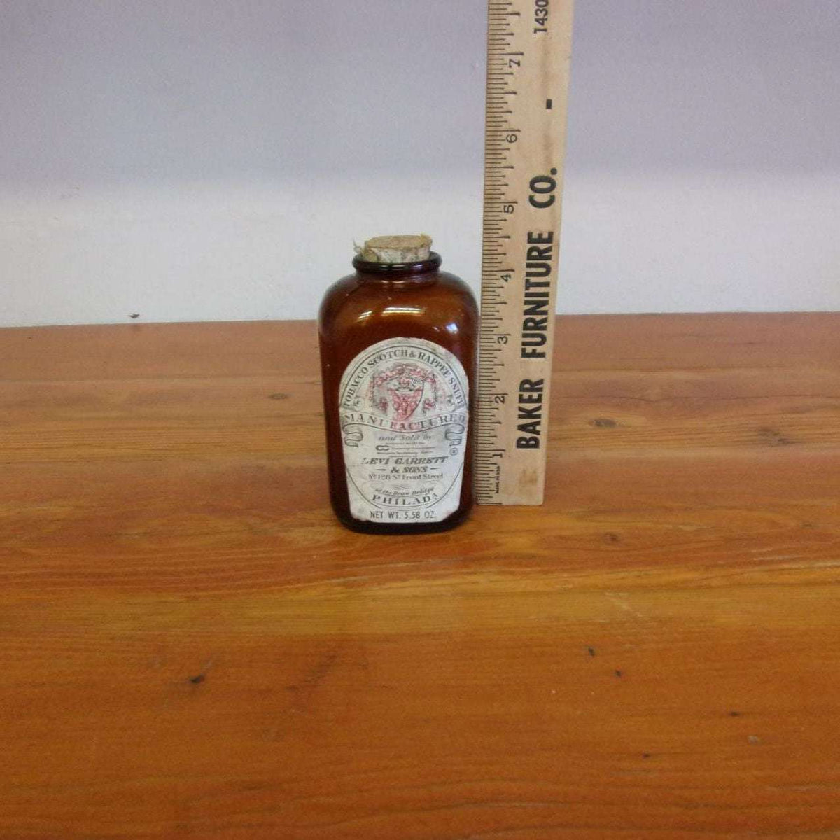 Antique Tobacco Scotch & Rappee Snuff Levi Garrett & Sons Amber Glass ...