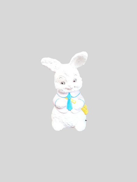 Vintage Ceramic Easter Bunny Figure with Music Box