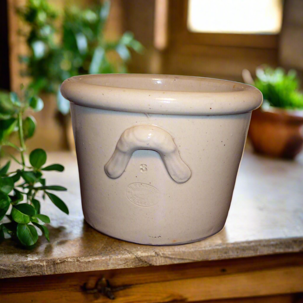 Rare Vintage Antique H. Kennedy #3 Glasgow handled stoneware crock butter crock