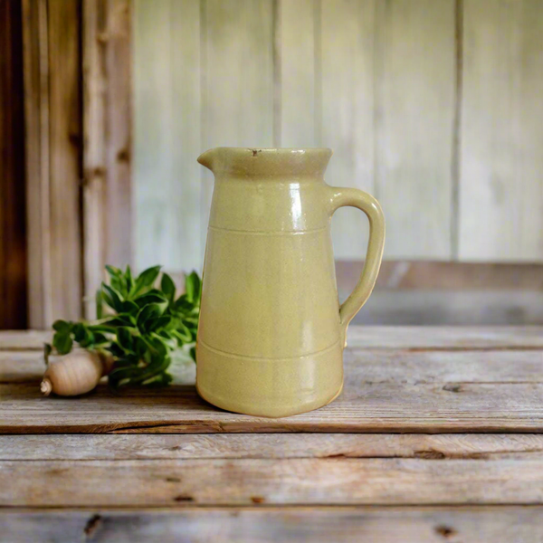Antique yellowware pitcher earthenware