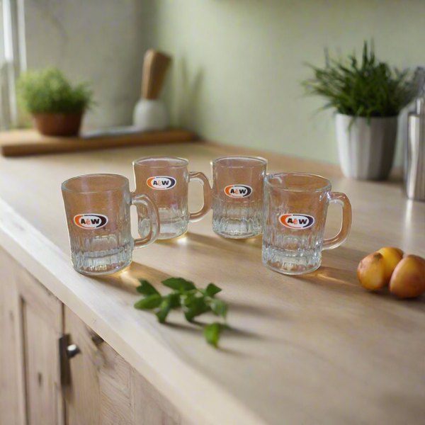 Vintage A&W Root Beer Mugs Kids Baby Shot Glass Size