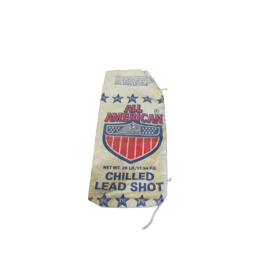 Vintage All American Shot Bag No. 7 1/2 25 LBS Chilled Lead Shot Canvas Bag