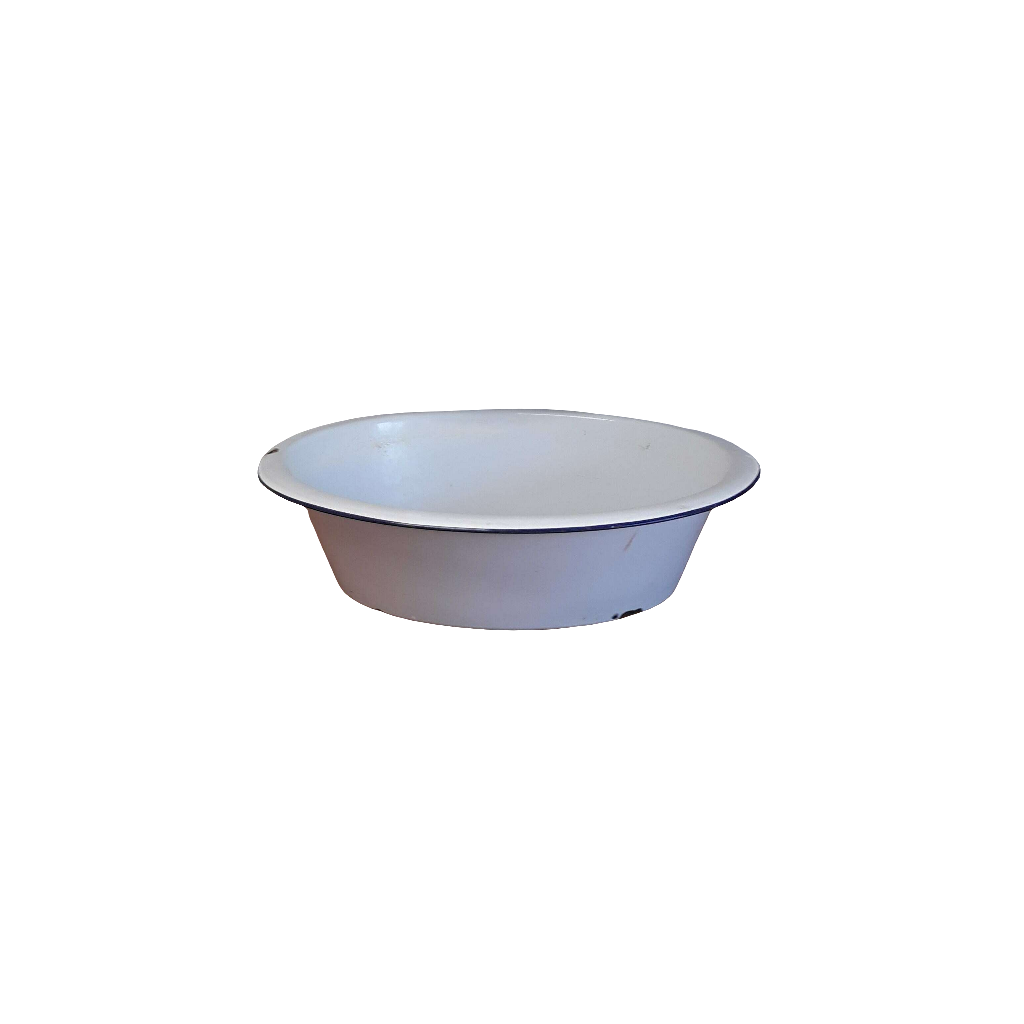 Vintage Enamelware Oval Wash Tub Basin