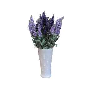 Vintage milk glass vase with teardrop pattern