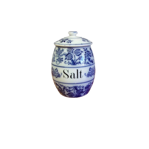 Antique Germany Salt Crock Jar Blue WE001