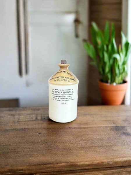 Vintage Stoneware Advertising Jug The Premier Beverage Co