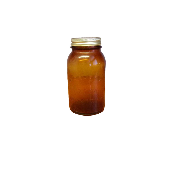 Antique Wan-Eta Cocoa Boston Jar Amber Glass