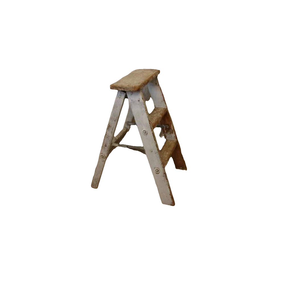 Vintage Wood Step Stool Ladder
