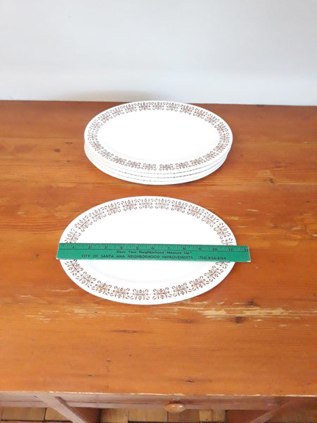 Vintage Anchor Hocking Anchorware Copper Filigree Oval Platter Plates