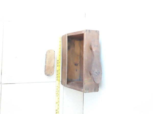 Vintage Wood Shoeshine Box with Brush