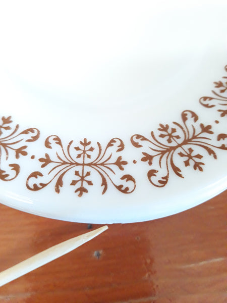 Vintage Anchor Hocking Anchorware Copper Filigree Oval Platter Plates