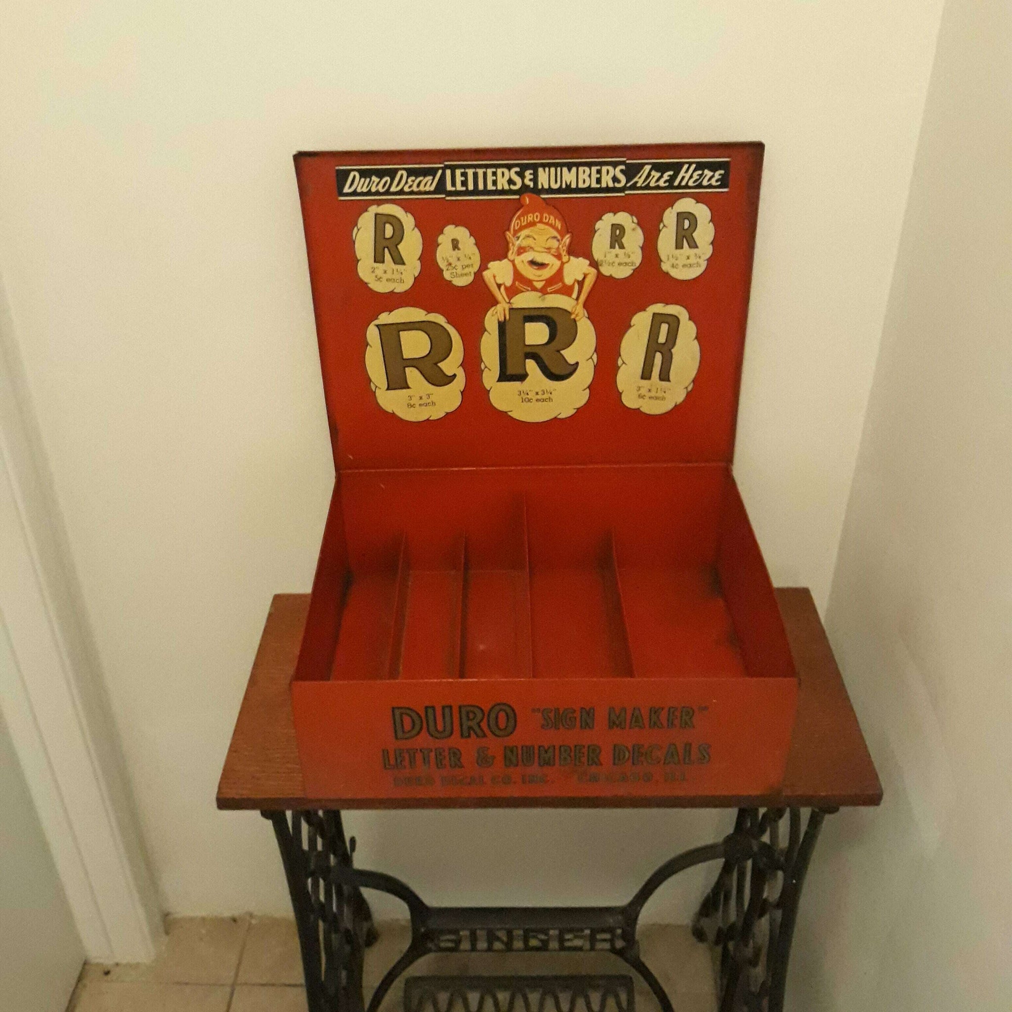 USA VINTAGE DURO DAN DECALS display店舗什器 vintage-duro-sign-maker-letter