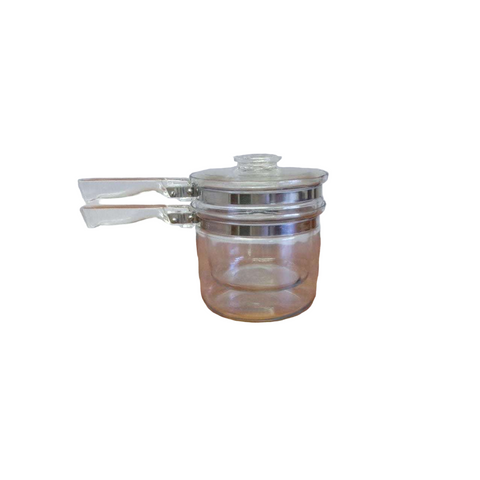 Vintage Pyrex Flameware Double Boiler 1 1/2 Quart complete set