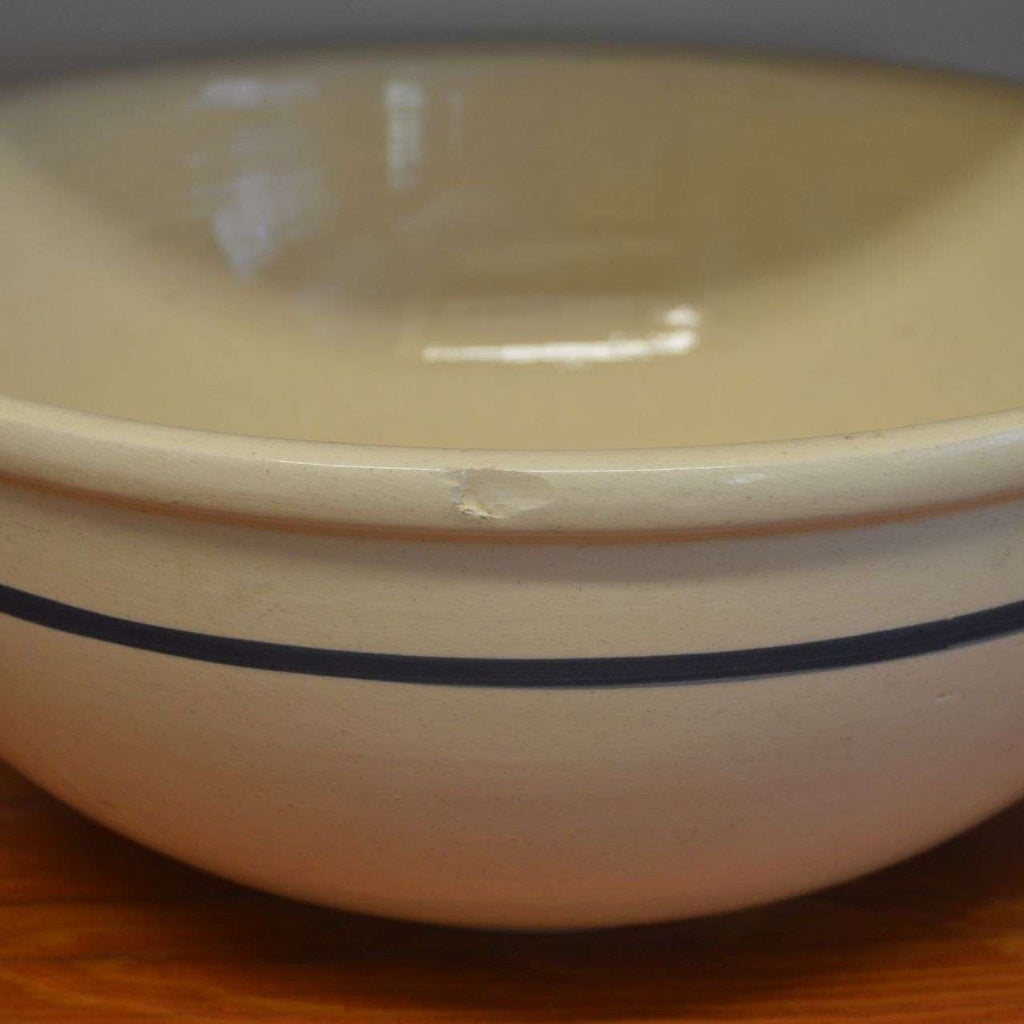 Antique 10 Blue Stoneware Crock Bowl  Sawtooth Edge Mixing Bowl –  ThriftyWhitney