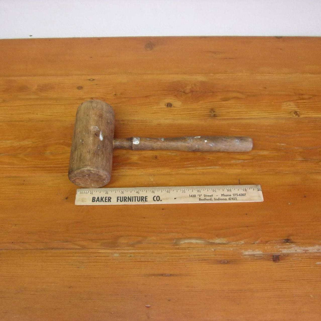 ANTIQUE LARGE Wooden Mallet Hammer Tool Primitive Carpenter Farmhouse