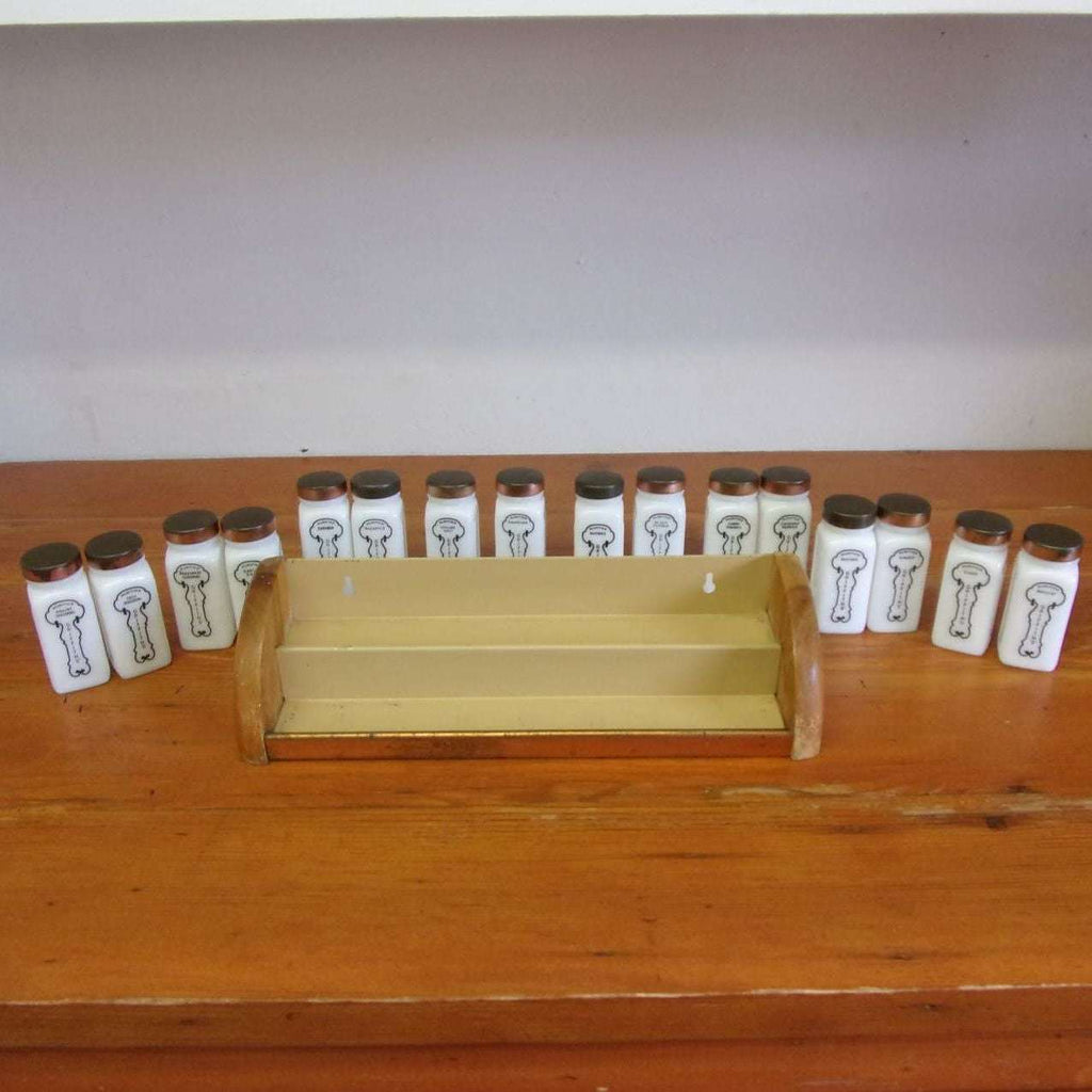 Vintage Milk Glass Griffiths Spice Jars and Rack – Ma and Pa's Attic ®